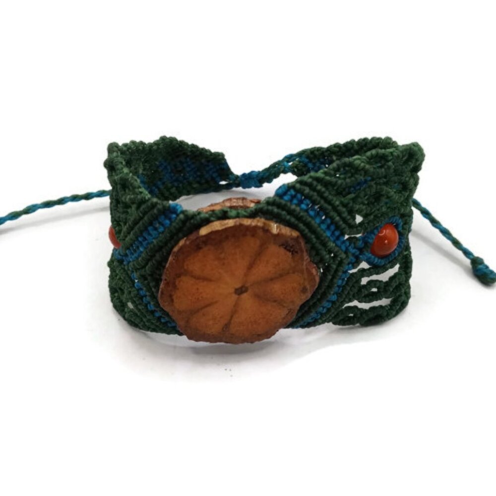 Unisex Bracelet Woven Macramé Thread Ayahuasca Flower